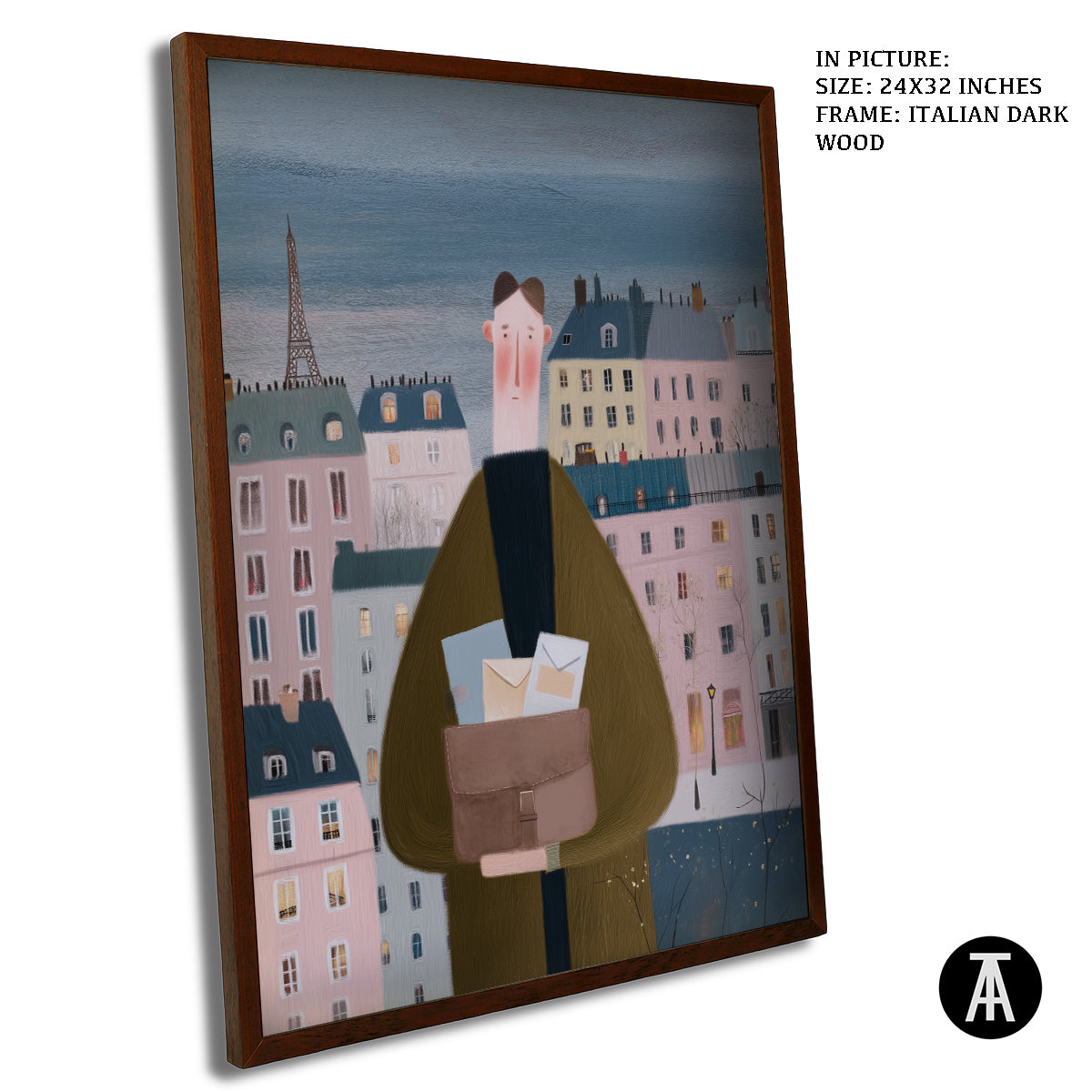 Artwork in Dark Wood Frame