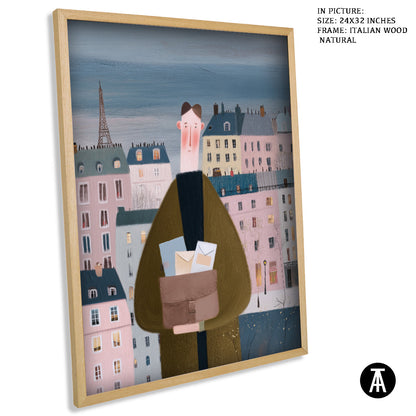 Artwork in Natural Wood Frame