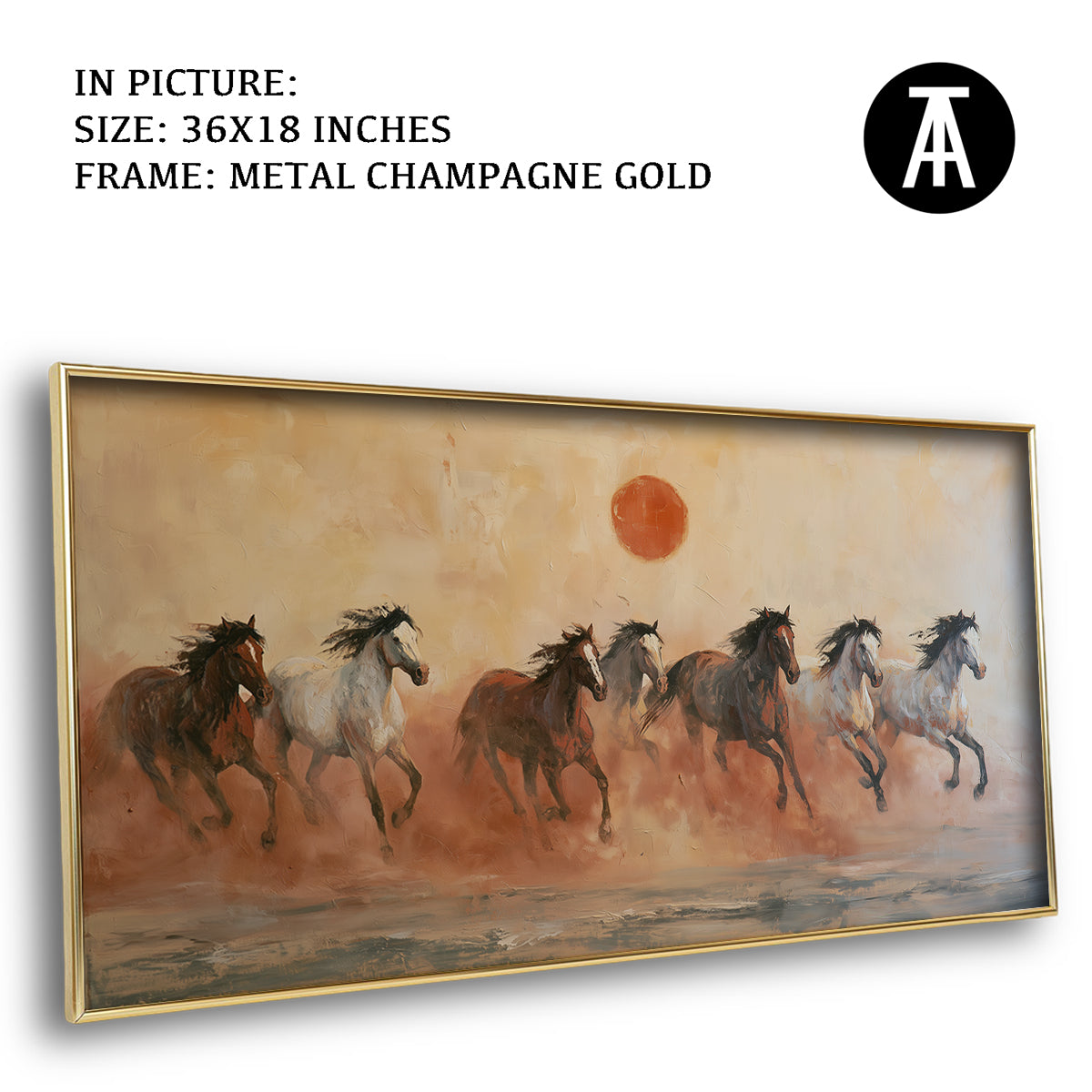 Artwork in Metal Champagne Gold Frame