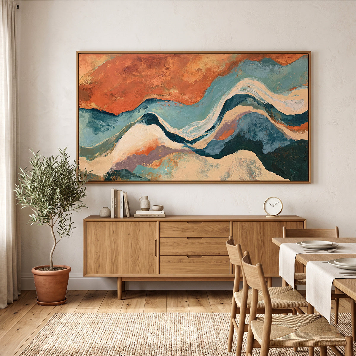Abstract Painting in a Lifestyle Setting