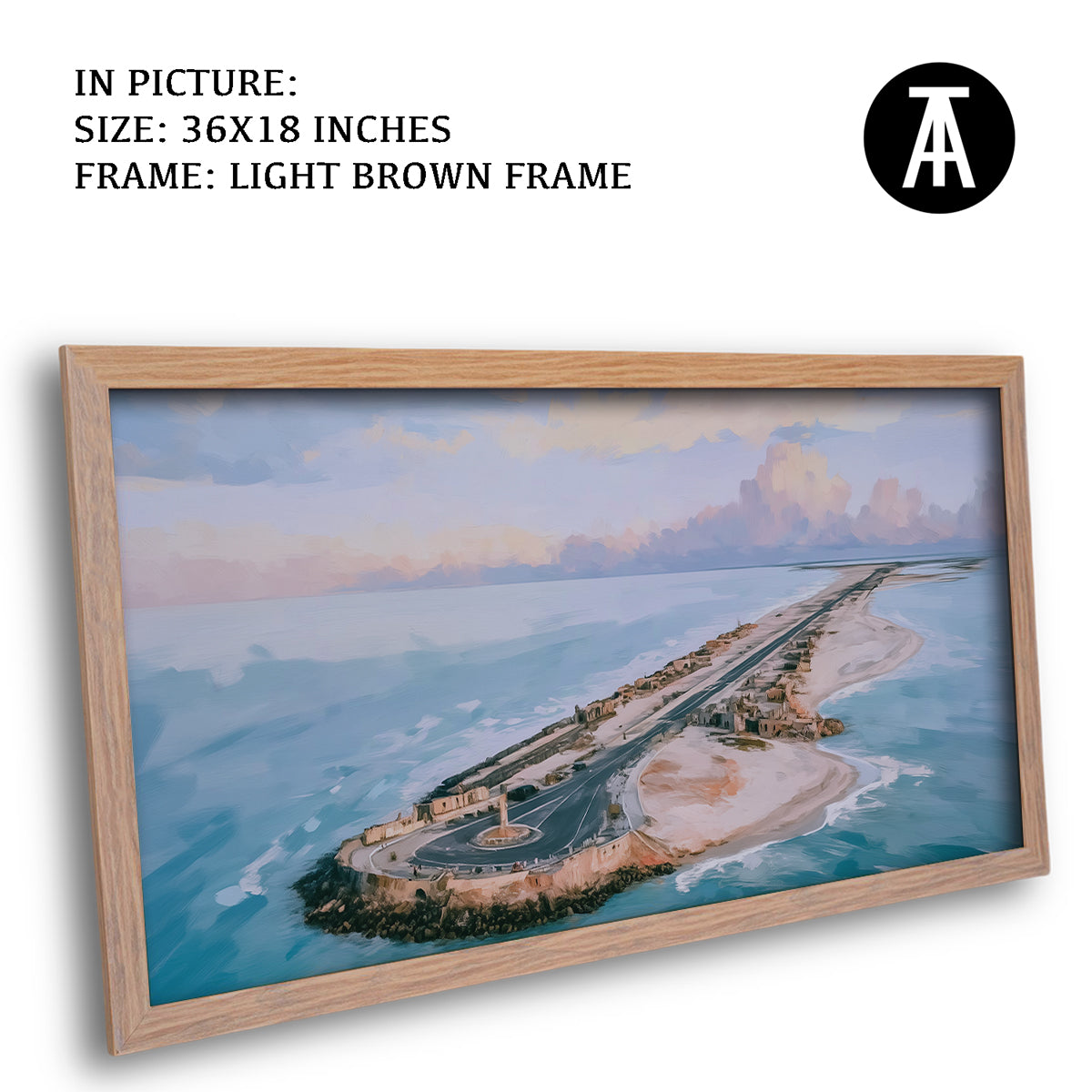 Artwork in Light Brown Frame