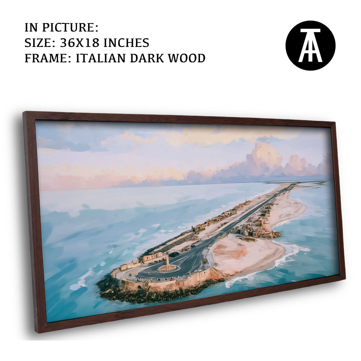 Artwork in Dark Wood Frame