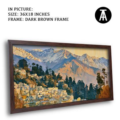 Artwork in Dark Brown Frame