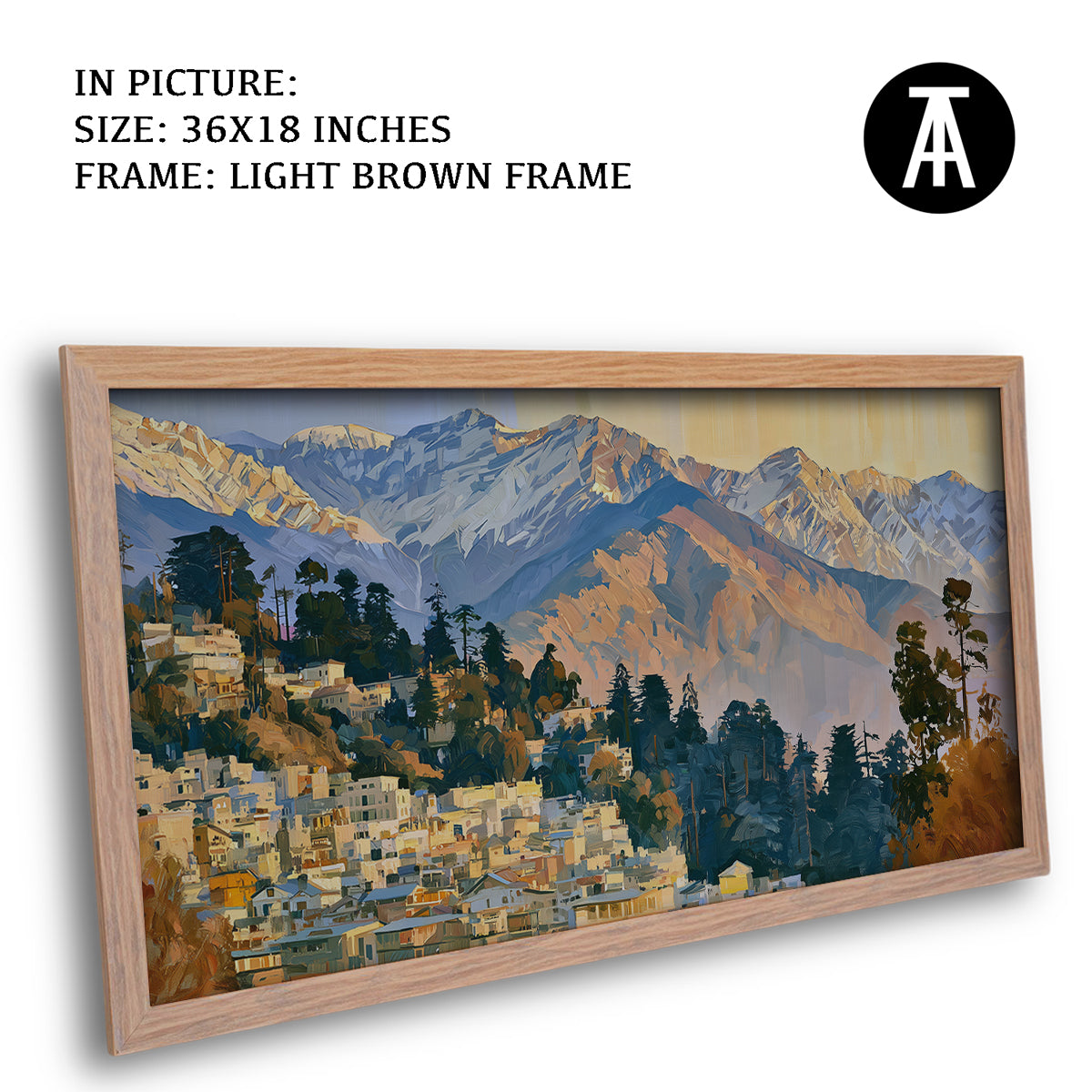 Artwork in Light Brown Frame