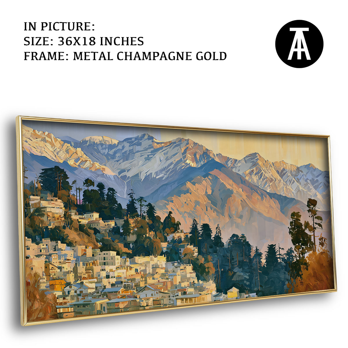 Artwork in Metal Champagne Gold Frame