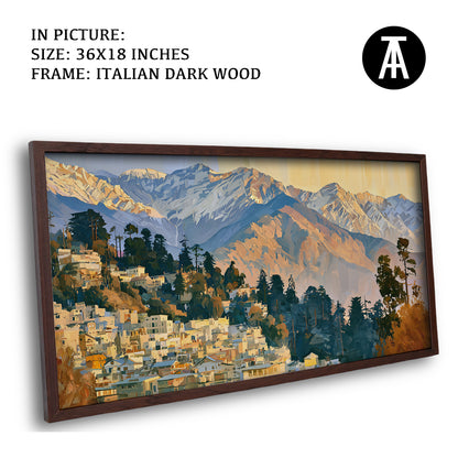 Artwork in Dark Wood Frame