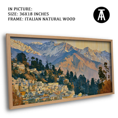 Artwork in Natural Wood Frame