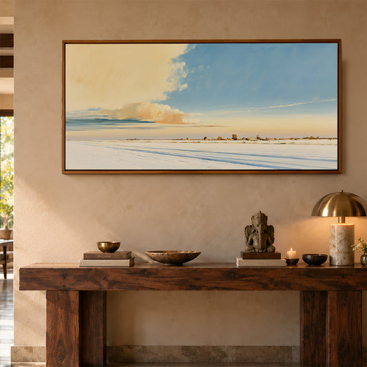 Panoramic Indian Painting in a Lifestyle Setting