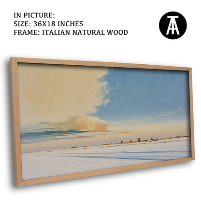 Artwork in Natural Wood Frame