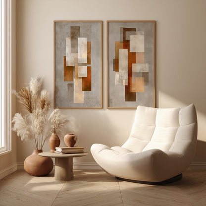 Bauhaus Abstract Painting in a Lifestyle Setting
