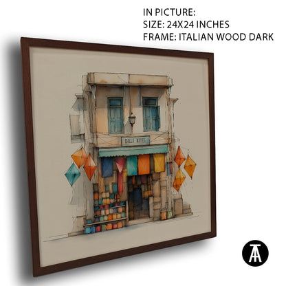 Artwork in Dark Wood Frame