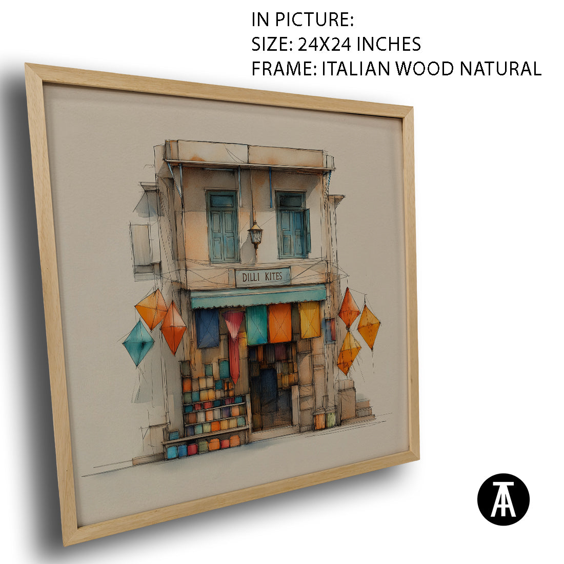 Artwork in Natural Wood Frame