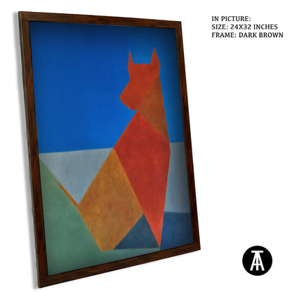 Artwork in Dark Brown Frame