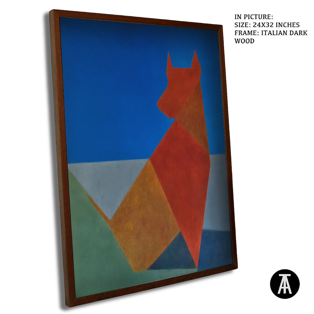 Artwork in Dark Wood Frame