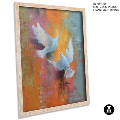 Artwork in Dark Brown Frame