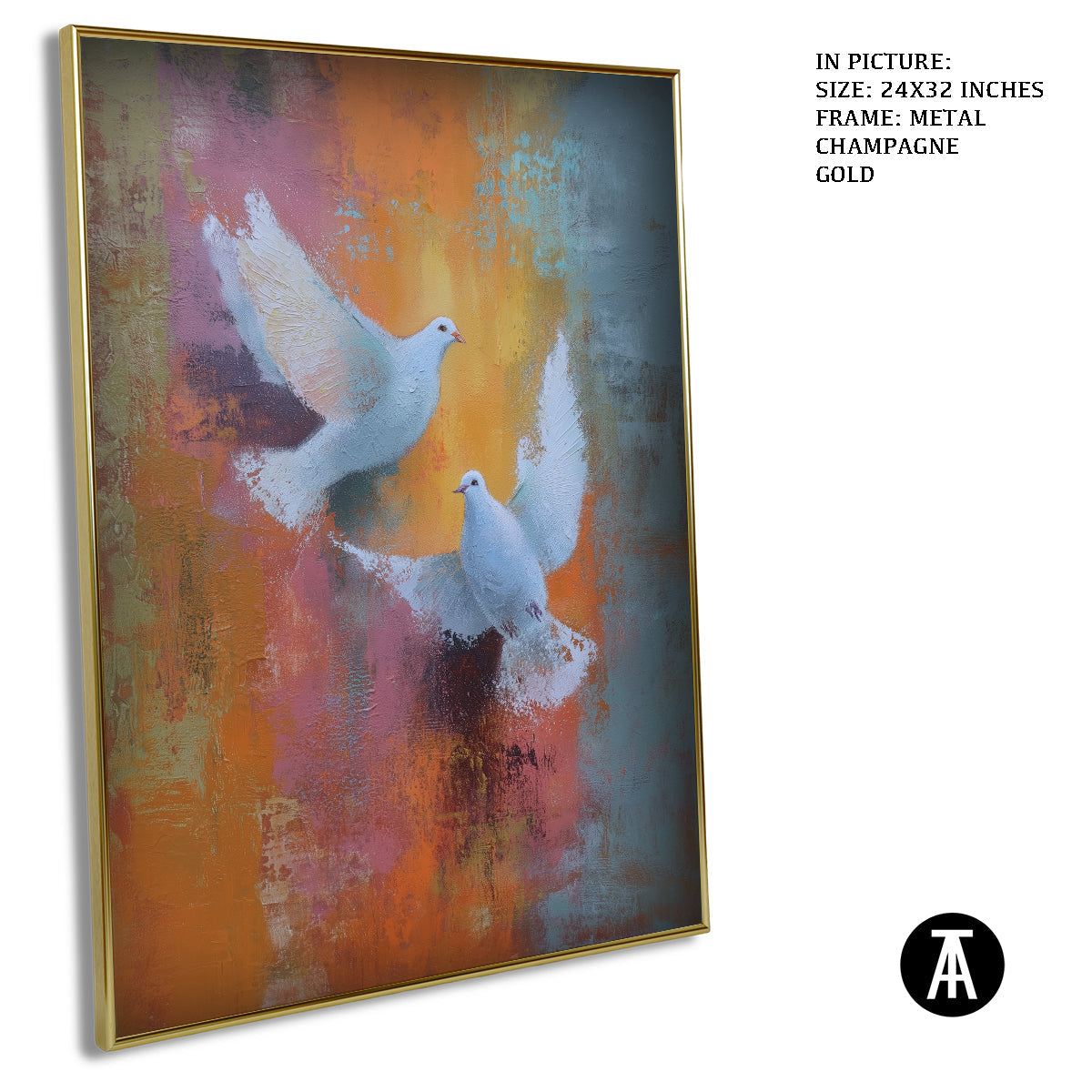 Artwork in Light Brown Frame