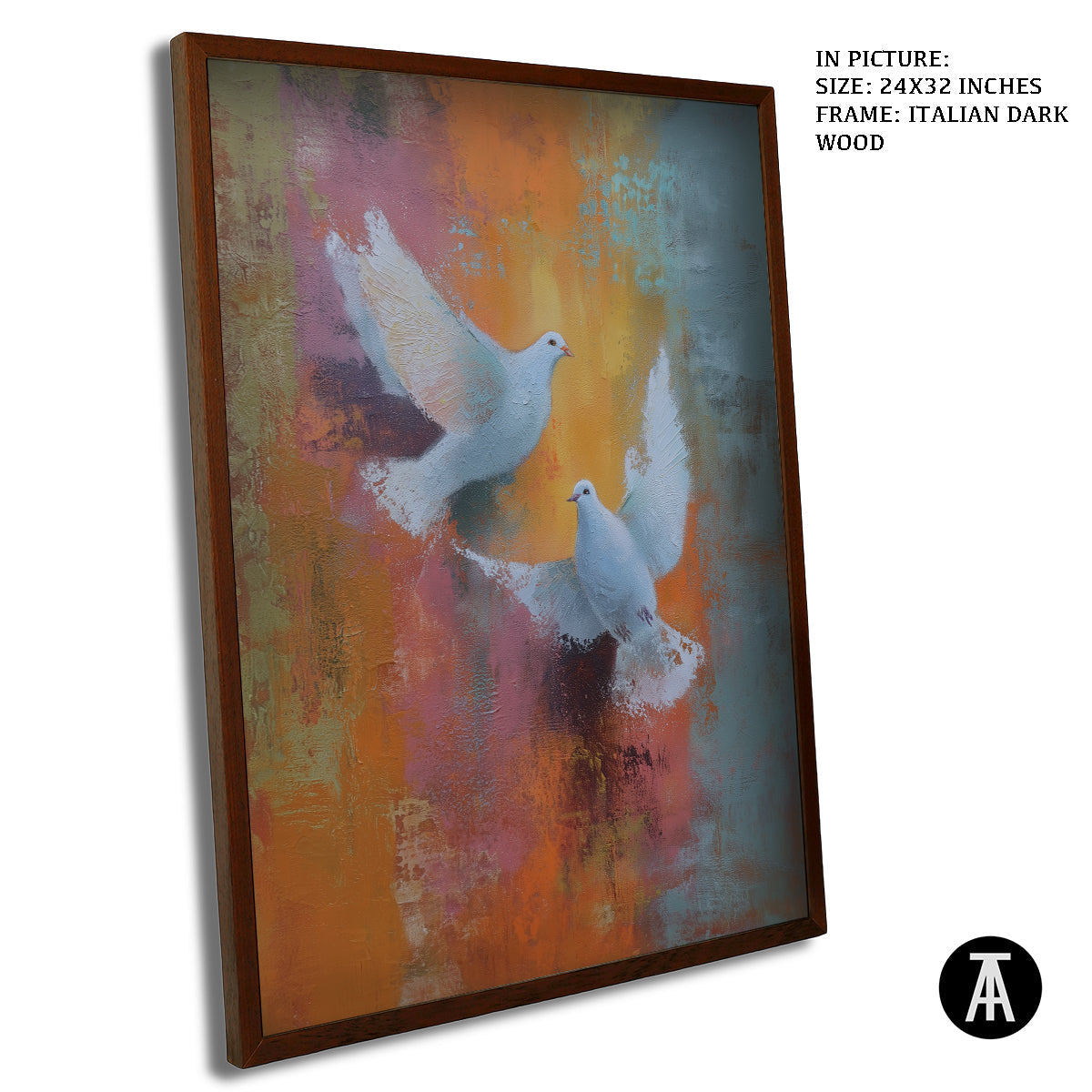 Artwork in Dark Wood Frame