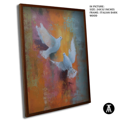 Artwork in Dark Wood Frame