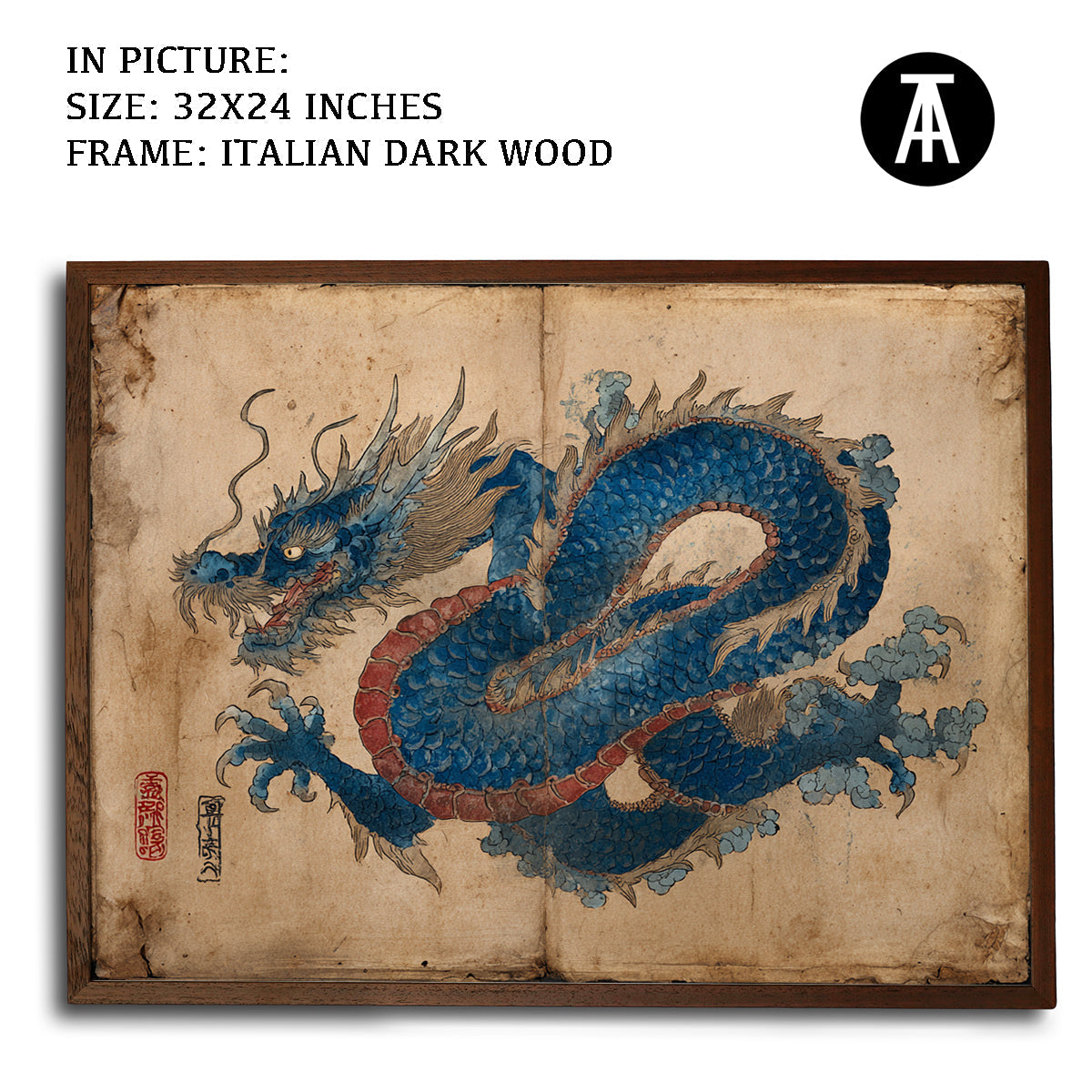 Artwork in Dark Wood Frame