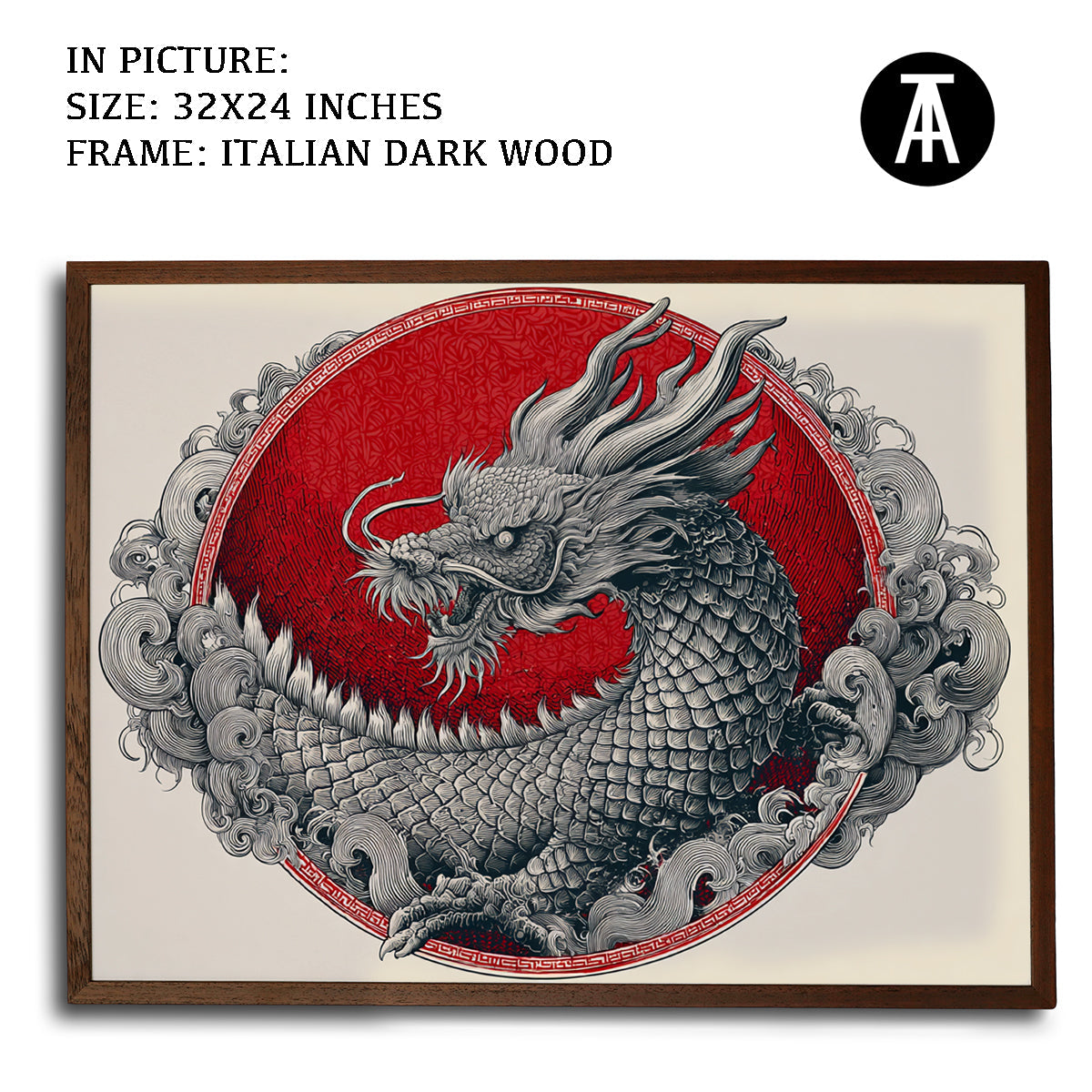 Artwork in Dark Wood Frame