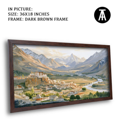 Artwork in Dark Brown Frame