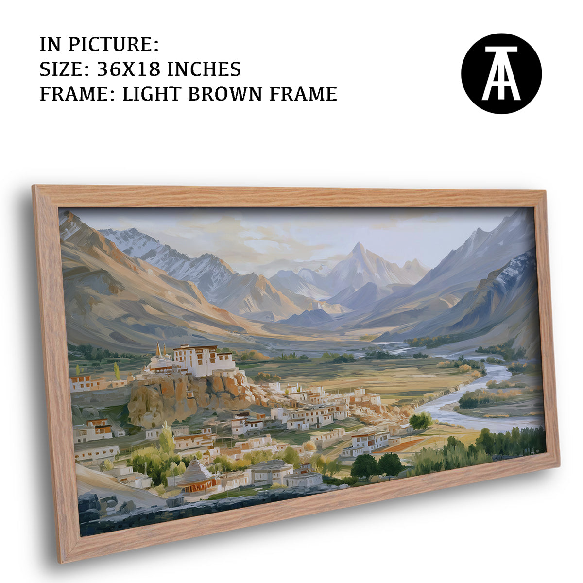 Artwork in Light Brown Frame