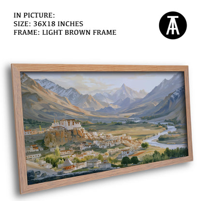 Artwork in Light Brown Frame