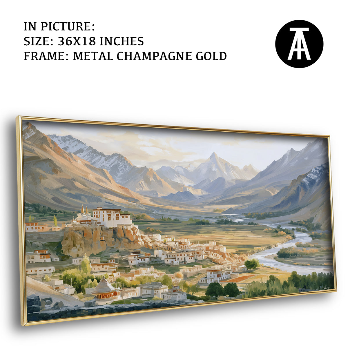 Artwork in Metal Champagne Gold Frame