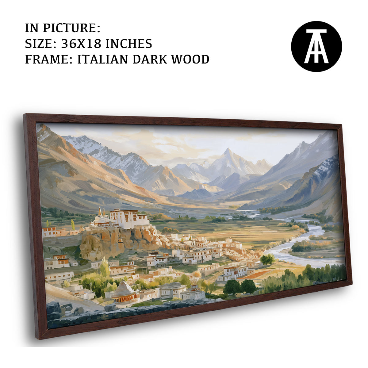 Artwork in Dark Wood Frame