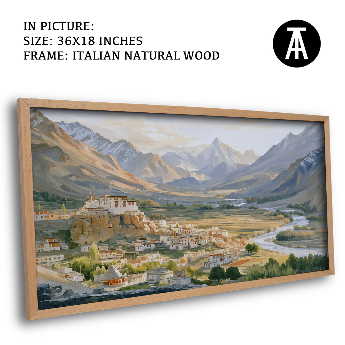 Artwork in Natural Wood Frame
