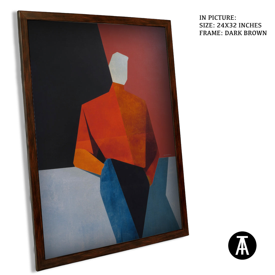 Artwork in Dark Brown Frame