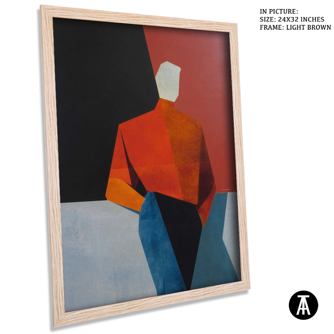 Artwork in Light Brown Frame