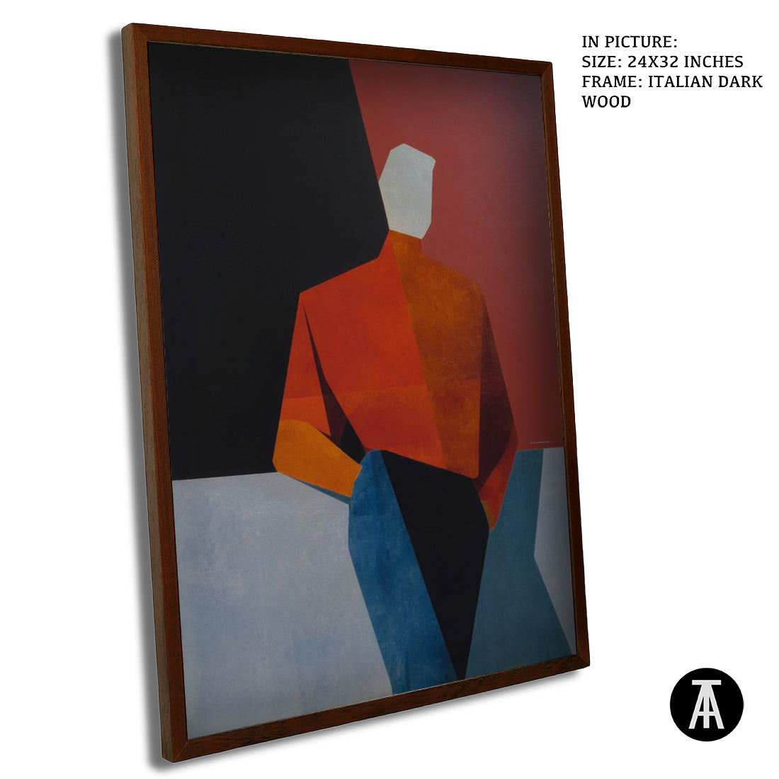 Artwork in Dark Wood Frame