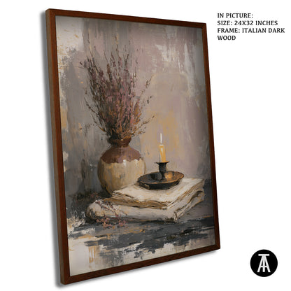 Artwork in Dark Wood Frame