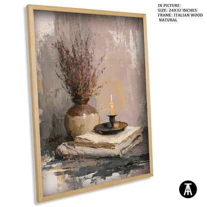 Artwork in Natural Wood Frame