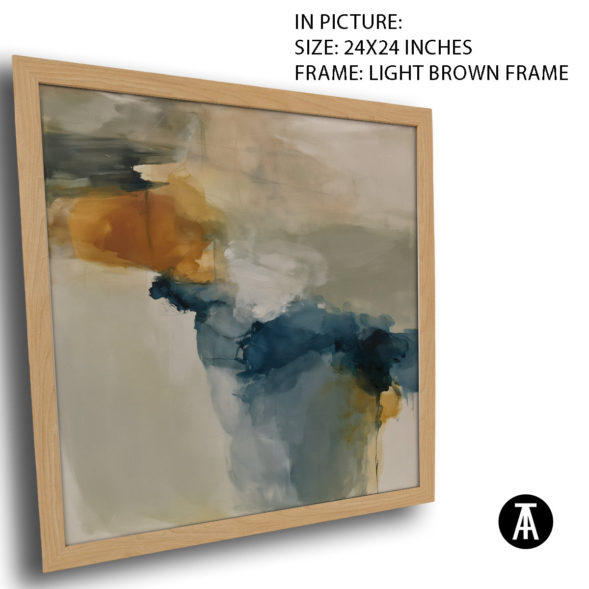 Artwork in Light Brown Frame
