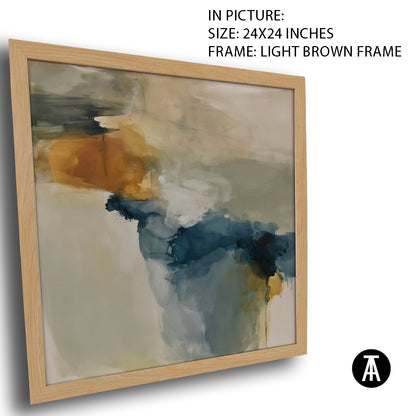 Artwork in Light Brown Frame