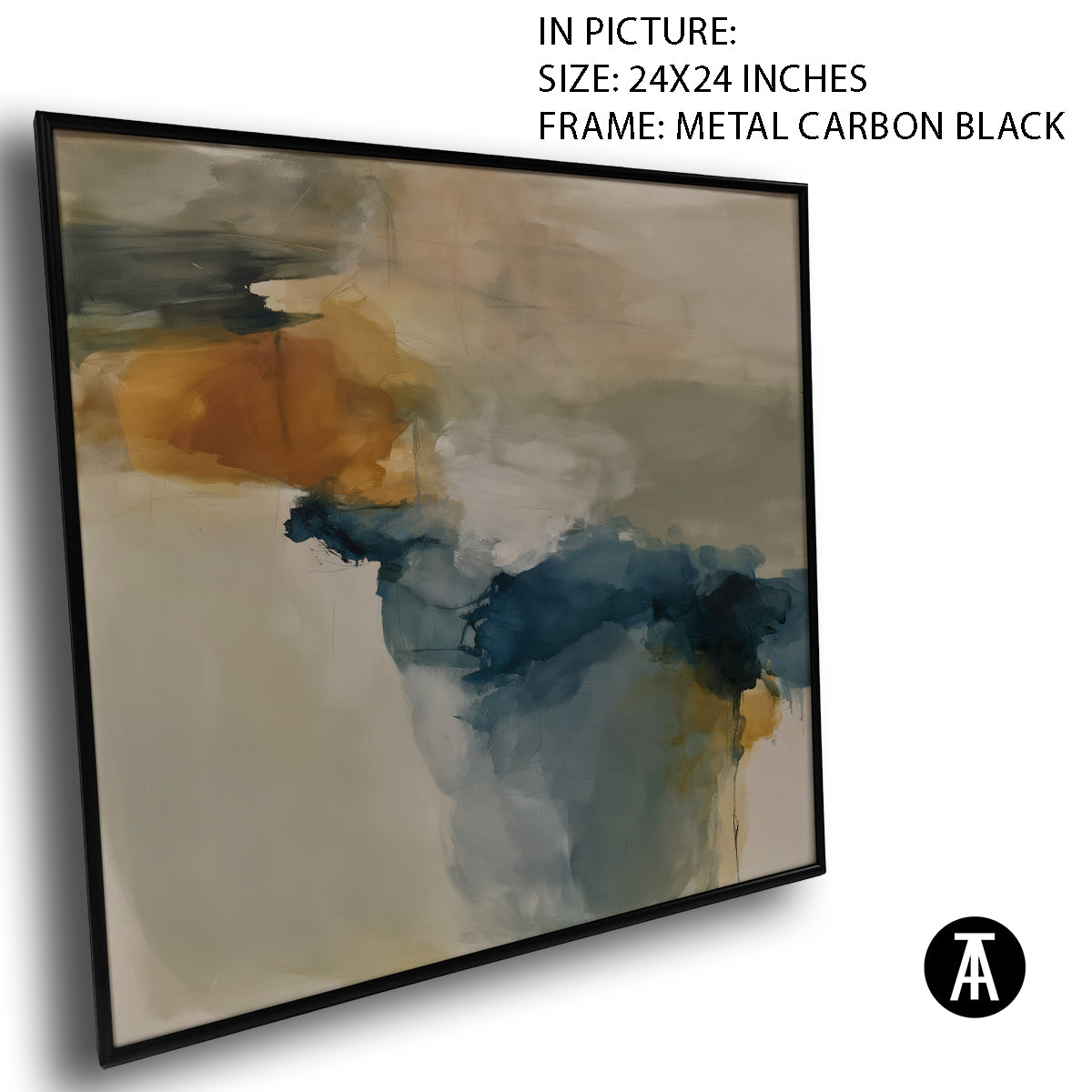 Artwork in Carbon Black Metal Frame