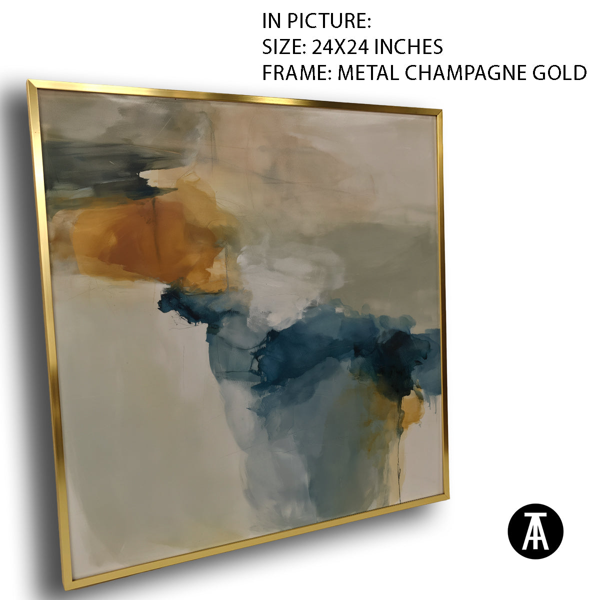Artwork in Metal Champagne Gold Frame