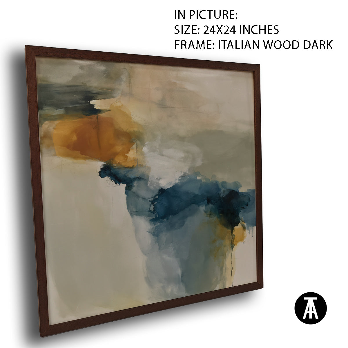 Artwork in Dark Wood Frame