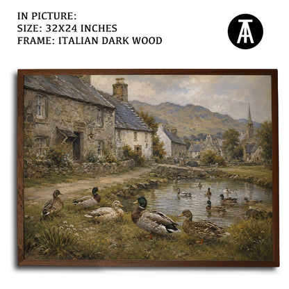 Artwork in Dark Wood Frame