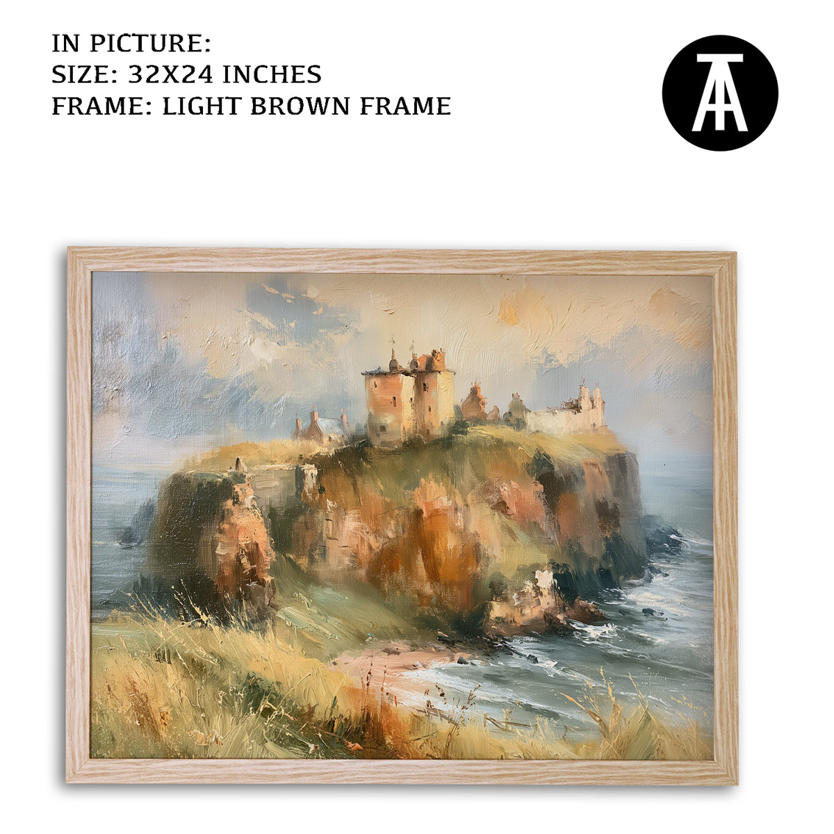 Artwork in Light Brown Frame