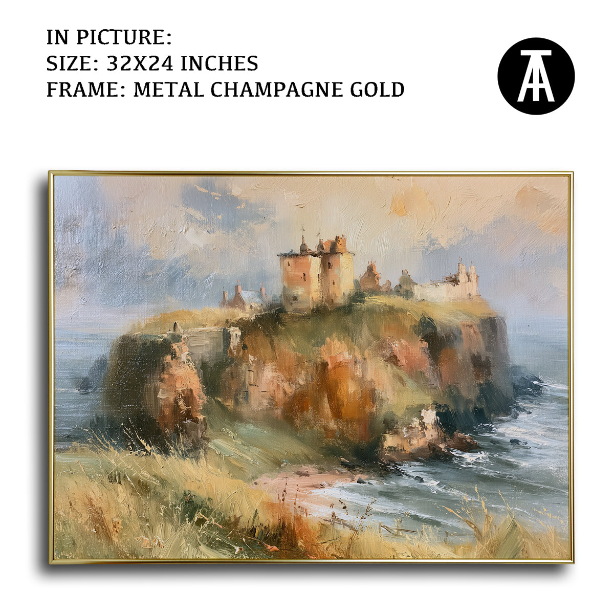Artwork in Metal Champagne Gold Frame