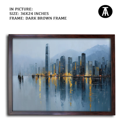 Artwork in Dark Brown Frame