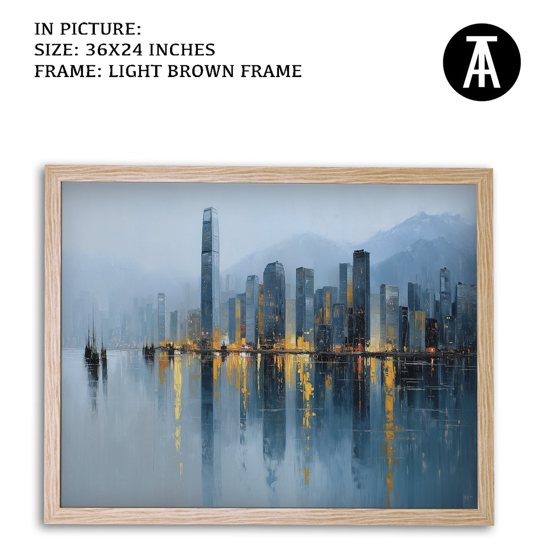 Artwork in Light Brown Frame