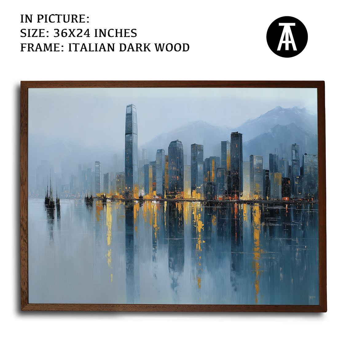 Artwork in Dark Wood Frame