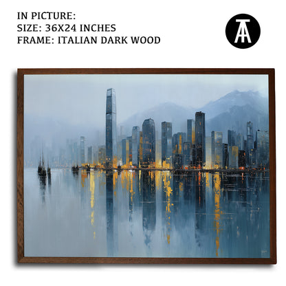 Artwork in Dark Wood Frame