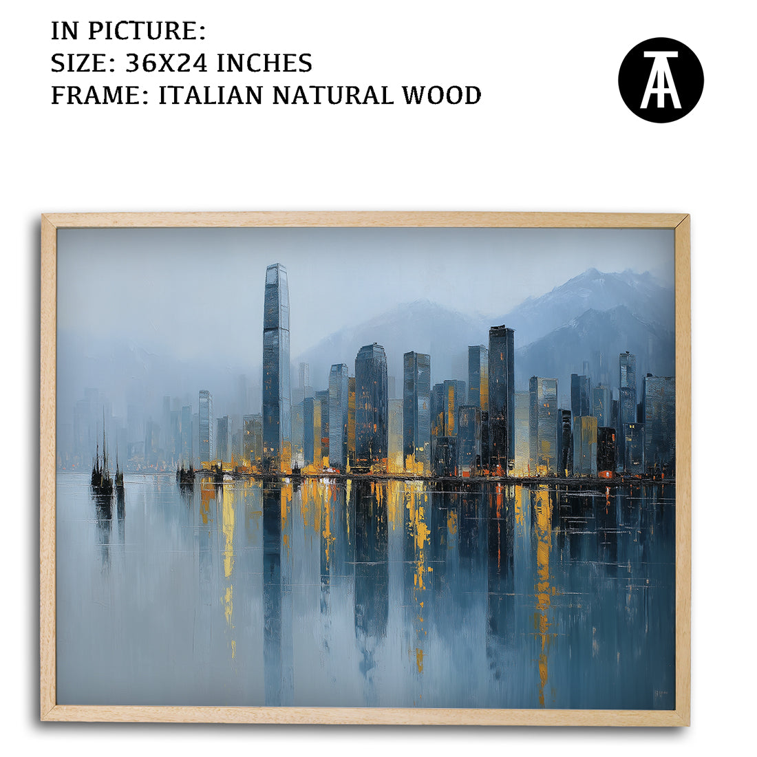 Artwork in Natural Wood Frame