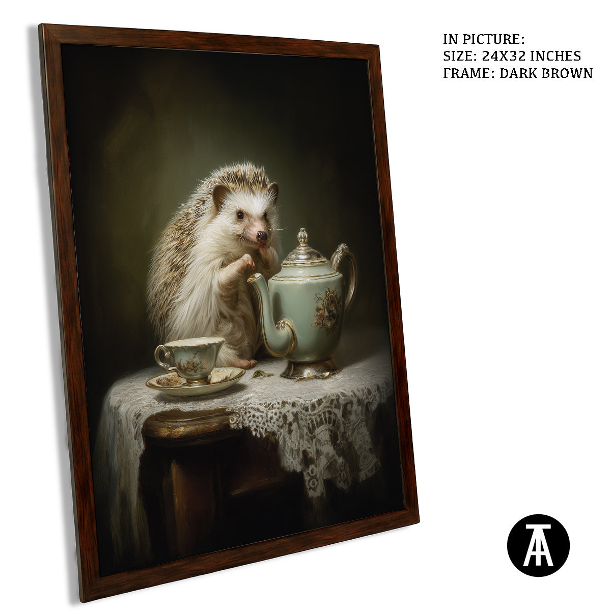 Artwork in Dark Brown Frame