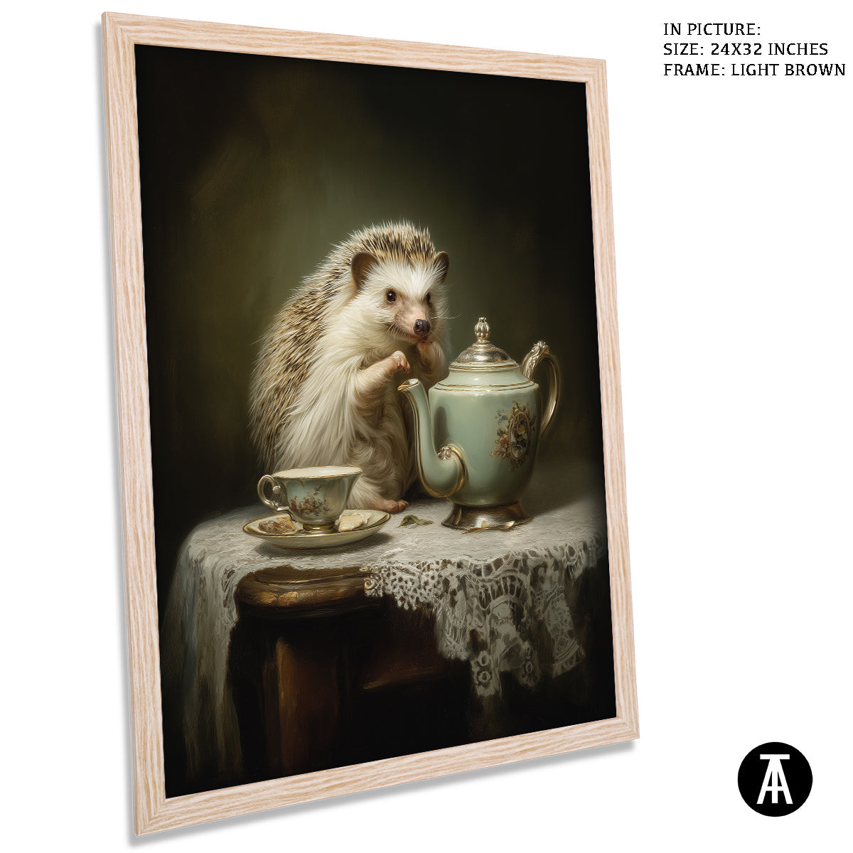 Artwork in Light Brown Frame